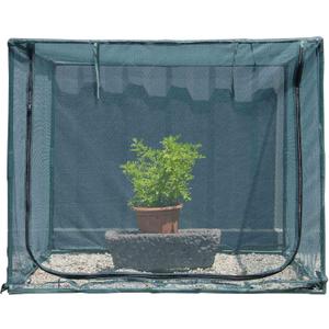Square 4'x4' Netting Cover 3.3FT Tall Crop Cage Pest Guard Cover for Vegetables Fruits Durable Plant Garden Net with 4 Stakes