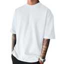 Men's Fashion Oversized Tshirts Workout Short Sleeve T-Shirt Dry Fit Lightweight Crewneck Tee Tops White, Size L