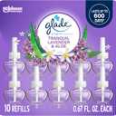 Glade PlugIns Refills Air Freshener, Tranquil Lavender & Aloe, Scented and Essential Oils for Home and Bathroom, 0.67 Fl Oz, 10 Count