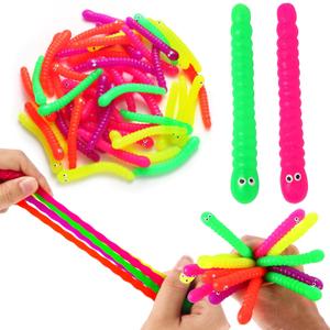 50 PCS Stretchy Fidget Toys Colorful Stretchy Strings，Sensory Fidget Worm Stretch Toys for Kids, Stocking Stuffers Party Favors for Boys and Girls Classroom Prizes, Pinata Fillers,Goodie Bag Stuffers