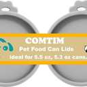 Comtim Cat Food Can Covers Lids for 5.5 oz Cans, 1 Pack Silicone Cat Food Can Lids for 5.5 oz 5.3 oz Cans...Pet Food Can Covers Reusable Can Toppers Savers for Wet Food (Grey)