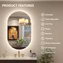 20x32 Inch Oval Backlit LED Bathroom Mirror