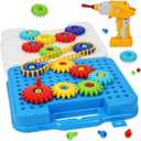 Gears Toys for Kids Ages 4-8, STEM Educational Construction Toys, Super Building Toy Set for Boys and Girls, Engineering Building Blocks Creative Learning Toy Set