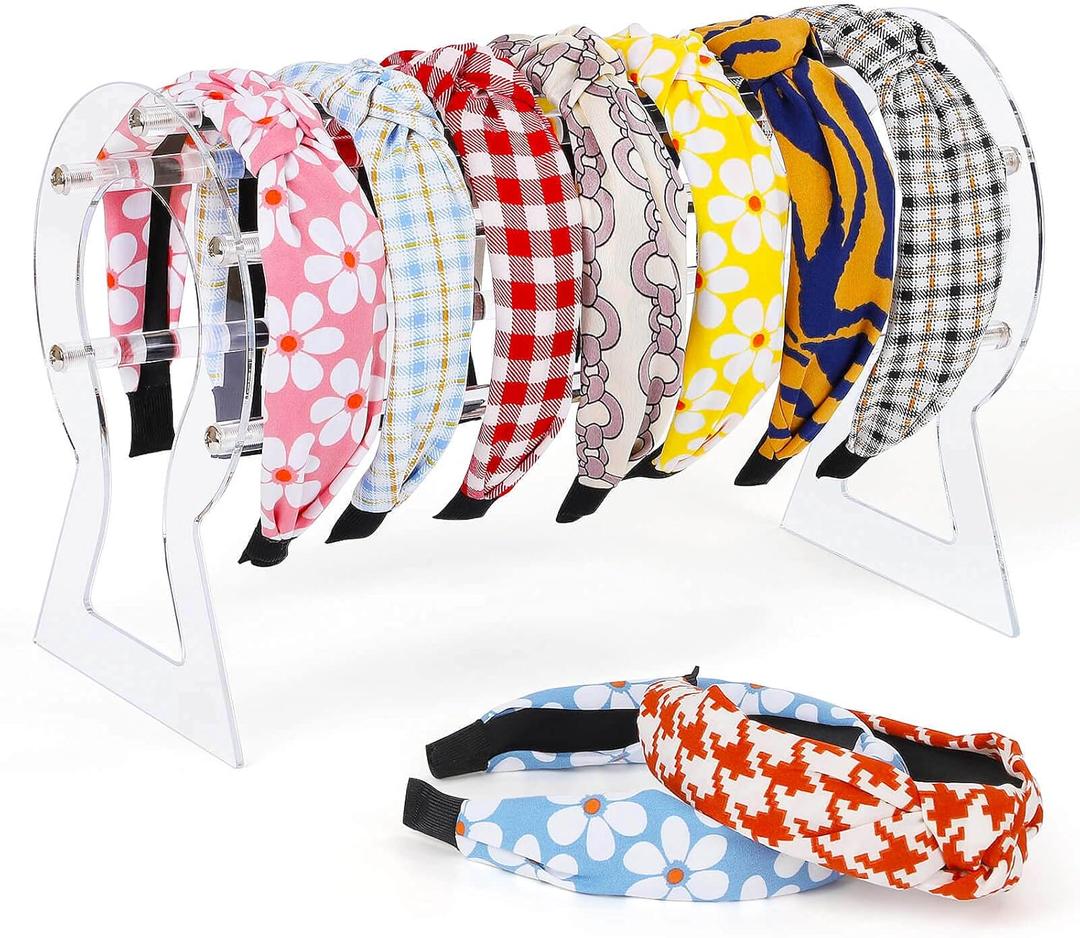 Suneerplay Headband Holder, Clear Headband Organizer, Acrylic Hair Hoop Display Stand, Hairband Rack Holder, Headband Storage Holder for Women and Girls