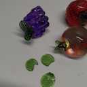 6 Pcs Glass Fruit Decor Crystal Decor Grapes Pineapple Peach Pear Strawberry Persimmon Artificial Fruit Crystal Hand Blown Glass Decor Suitable for Gifts,Crystals Decorations for Home