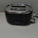 Mueller Retro Toaster 2 Slice with 7 Browning Levels and 3 Functions: Reheat, Defrost & Cancel, Stainless Steel Features, Removable Crumb Tray, Under Base Cord Storage, Black