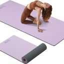 Extra Thick 12mm TPE Exercise Yoga Mat with Strap, 72"L x 24.8"W Non-slip Workout Mat for gymnastics, Pilates, Home, Workout, Gym Floor Fitness