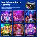 Square Party Lights, 4 Modes Sound Activated DJ Disco Light with Remote & Strobe, USB Powered Dance Stage Lights for Home Party, Birthday, Wedding, Karaoke, KTV, Bar, Club, Halloween Decor