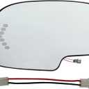 Driver Left Side Heated Mirror Glass Replacement for 2003-2007 Cadillac Escalade, Chevrolet Avalanche, Silverado, Tahoe, Sierra, Suburban, Yukon, With turn signal,Replace 88944391