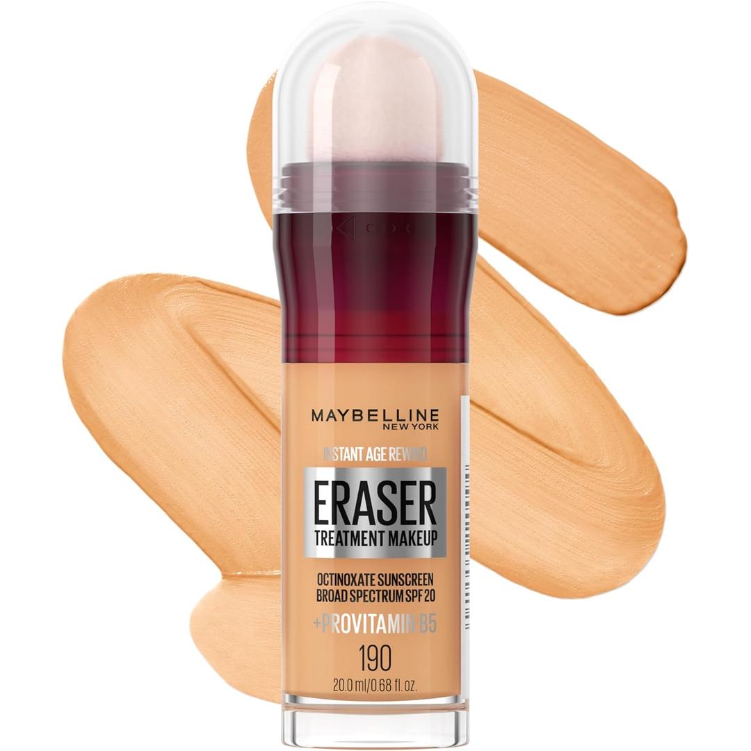 Maybelline Instant Age Rewind Eraser Foundation with SPF 20 and Moisturizing ProVitamin B5, 190, 1 Count