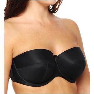 Panache Women's Evie Underwire Bridal Strapless Bra | Padded Lift, Secure Fit, Stay-Put Support, Multiway Straps (30G, Black)