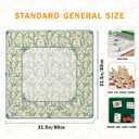 UTELKA Light Green Mahjong Mat, Vintage Floral Table Cover 31.5 Inch, 31.5x31.5