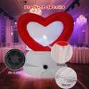 6FT Inflatable Heart Bell Decoration,Valentine's Day Inflatable Decoration,with Built-in Color Flashing Lights, Outdoor Inflatable Decoration for Wedding Celebrations and Proposals