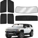Sunshades for 2022-2025 2026 GMC Hummer EV Accessories Windshield Sun Shade Side Rear Window Shade Cover Sun Visor Shield Privacy Protection for Camping Keep Vehicle Cool Black 6PCS