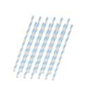 Perfect Stix wrapped 10.25 blue and white paper milkshake straws pack of 150 count