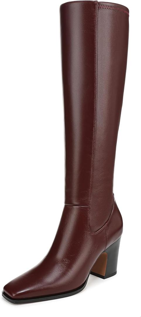 Franco Sarto Women's Jonie Mid Calf Boot Oxblood Red Leather, 6 M