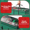 Christmas Figurine Storage Box & Nutcracker Storage Containers with Visible Lid and Cardboard Dividers, Keeps 8 Holiday 15"-Figurine Collectibles, Xmas Decoration Storage Bag, 600D Oxford / Green