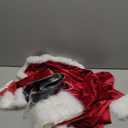 RSLOVE Women's Christmas Jumpsuit - Velvet Santa Costume Faux Fur Trim One Piece Holiday Xmas Outfit with Belt Red (Medium)