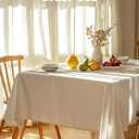 Pureegg Rectangle Table Cloth 60" x 102"  Durable Polyester Tablecloth Offers Reusable & Washable Protection, Ideal for Outdoor Party, Picnic, Wedding, Banquet and Birthday, 2 Pack, White