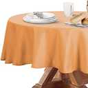 Obstal 210GSM Round Table Cloth, Water Resistance Microfiber Tablecloth, Decorative Fabric Circular Table Cover for Outdoor and Indoor Use (Orange, 60 Inch Diameter) Set of 6