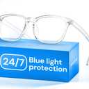 Gaoye Transparent, Clear Blue Light Glasses for Computer & Gaming - Anti UV Ray Lenses, Scratch-Resistant & Comfort Fit (Medium)