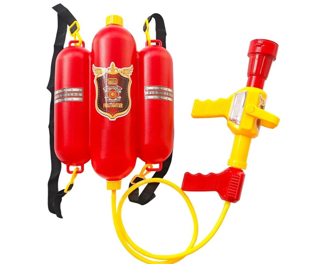 Firefighter Water Gun Backpack, Water Blaster Tank with Hose Sprayer for Outdoor Games, Pool Parties, Beach Fun, and Summer Activities