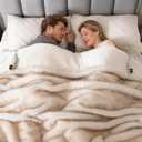 Bearhug Heated Blanket Queen Size 84"x90" - Luxury Dual Sided Faux Fur Electric Blanket with Dual Controllers, 10 Heat Levels & 9H Auto Off, ETL Certified Machine Washable Ultra Plush, Gift-Ready