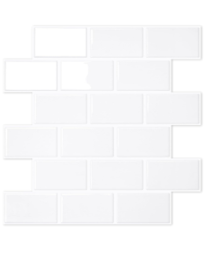 STICKGOO 10-Sheet White Subway Tiles Peel and Stick Backsplash, Stick on Tiles Kitchen Backsplash (Thicker Design)