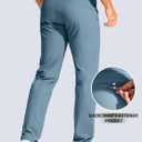 Men's Golf Pants - 30"/32"/34" Slim Fit Stretch Lightweight Dress Pants for Men with Zipper Pockets Casual Work (Blue), L32,W40