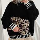 PRETTYGARDEN Women's 2026 Fall Oversized Pullover Sweaters Long Sleeve Mock Neck Chunky Knit Jumper Tops Winter Clothing (XL)