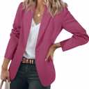 Cicy Bell Womens Casual Blazers Open Front Long Sleeve Work Office Suit Jackets Blazer (Purple, L)