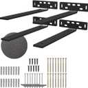 Hngsmart 4 x L Shelf Brackets (10.5"D x 5"W x 1 1/4"H) Heavy Duty Shelving Hardware, Suited for Rustic, Industrial, Farmhouse Decor, Floating Shelves Support , All Mouting Hardware Included-ANTIQUE