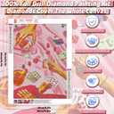 2 x KICHANG Pink Diamond Art Kits for Adults Beginner,DIY Modern Diamond Painting 5D Round Full Drill Diamond Dots Gem Art Crafts with Tools,Funny Crafts for Home Wall Decor&Gift-12x16in
