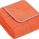 yescool Weighted Blanket (7 lbs, 41" x 60", Orange) Cooling Heavy Blanket for Sleeping Perfect for 60-90 lbs, Breathable Blanket with Premium Glass Bead, Machine Washable