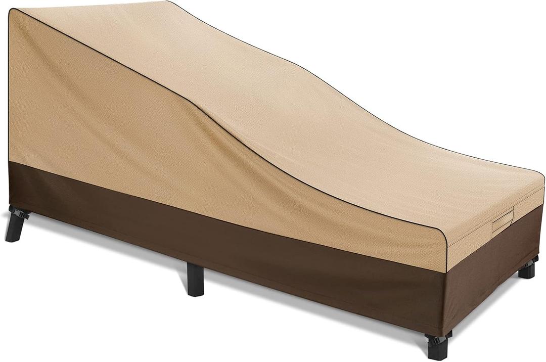 Chaise Lounge Cover Outdoor Waterproof, Fade Resistant Lounge Chair Covers Waterproof Outdoor, Lounge Chair Cover, Durable&Thickened Chaise Lounge Cover of 600D Fabric, 80Lx34Wx32H