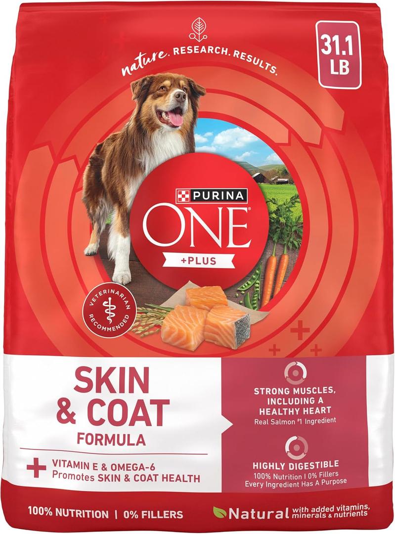 Purina ONE Natural, Sensitive Stomach Dry Dog Food, +Plus Skin & Coat Formula - 31.1 lb. Bag (EXP 12/01/27)