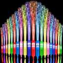 80 Pack Glow Sticks, Multicolor Fiber Optic Wand Glow Wand LED Light Up Wand Bulk Flashing Sticks for Glow in The Dark Birthday Party Favor Wedding Halloween Christmas, 8 Colors