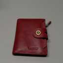 Wallet Women,RFID Blocking Real Leather Womens Wallet Bifold Compact Card Holder Small Wallet for Women with Removable ID Window Red