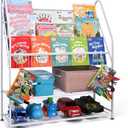 Metal Kids Bookshelf - 5 Tier Bookcase & Toy Storage, Perfect for Kids Room, Bedroom or Living Room (Large, White)