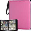 GERMUN 9 Pocket Card Binder, Premium Zip Trading Card Binder, 720 Double Sided Pocket PU Card Collection Binder, Collector Card Album, Card Folder for MTG, TCG, Sports Cards, Game Cards (Pink)