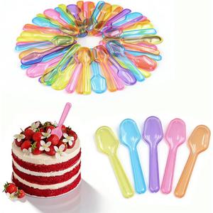 200pcs Mini Tasting Spoons 5 Colors of Plastic Little Spoons for Desserts,Ice Cream,Jelly&Yogurt,3 Inch Disposabe Sample Spoons for Party,Seasonings Repackage,Tasting Supplies