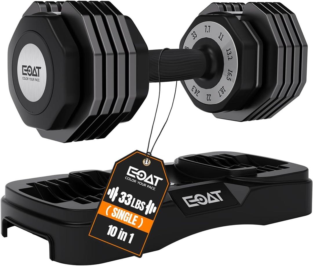 Adjustable Dumbbells Set, 22/33 lbs Pair/Single Weight Plates for Home Gym