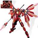 Sluban Samurai Mech Building Set, Light Lance Mecha Warriors Building Kit with Trident, Creative Collectible Toy for Adults Man Teens Boys 8+, Compatible with Lego Mech Set, 511 PCS (Light Red)