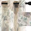 MYSKY HOME Floral Curtains Linen Style Curtains 84 Inch Length Semi Sheer Light Filtering Drapes for Living Room Bedroom Floral Printing Window Treatment Grommet 2 Panels,Brown and Natural