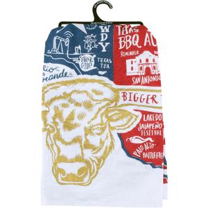 Primitives by Kathy LOL Made You Smile Dish Towel, Super Texas 28.00" x 28.00" (Small)
