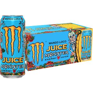 Monster Energy Juice Monster Mango Loco, Energy Drink, 16 Ounce | Energy + Juice, Pack of 15 (EXP 08/04/26)