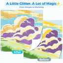 Ohuhu Acrylic Glitter Markers, 24 Metallic Glitter Colors, Fine Tip Paint Pens for Fine Details & Shimmer Accents, Water-Based & Quick Dry, for DIY Crafts, Cards, Journals, Wood & Rock, Medium Tip 3mm