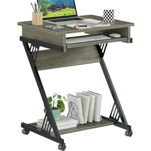 ALISENED Computer Desk for Small Spaces Compact Desk with Keyboard Tray, 23.6" x 18.9" x 29.5"