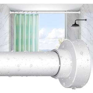 YNL Tension Shower Curtain Rod 34-66 Inch, Adjustable Spring Tension Curtain Rod No Drilling, Non-Slip, Never Rust, Stainless Steel, for Small Window Laundry Door Entryway,White