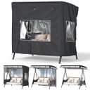 TBNO Outdoor Swing Cover,Patio Swing Chair Cover,Garden Hammock Glider Chair Cover,Can be Used Without Disassembly,Black (87”x60”x72”)